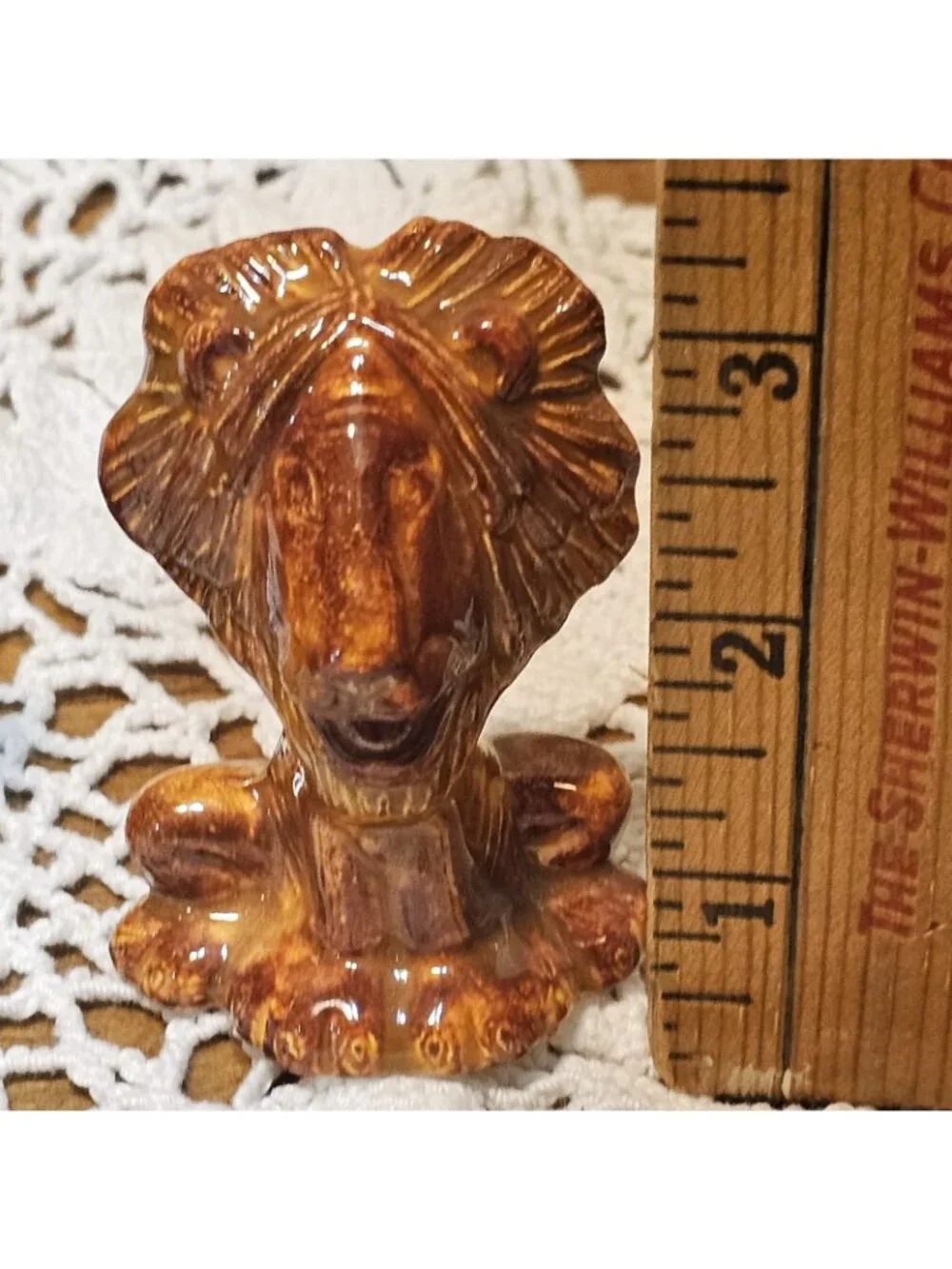 2 Ceramic MCM Lion Glazed Art Anthropomorphic Figurine Statement  Unique